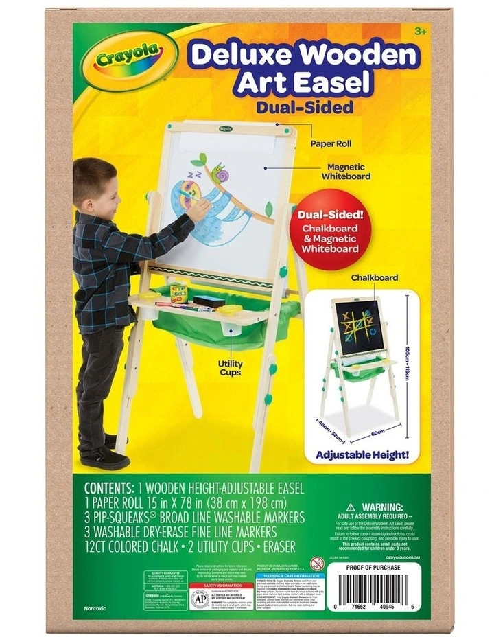 Deluxe Kid's Wooden Dual-Sided Art Easel image 1