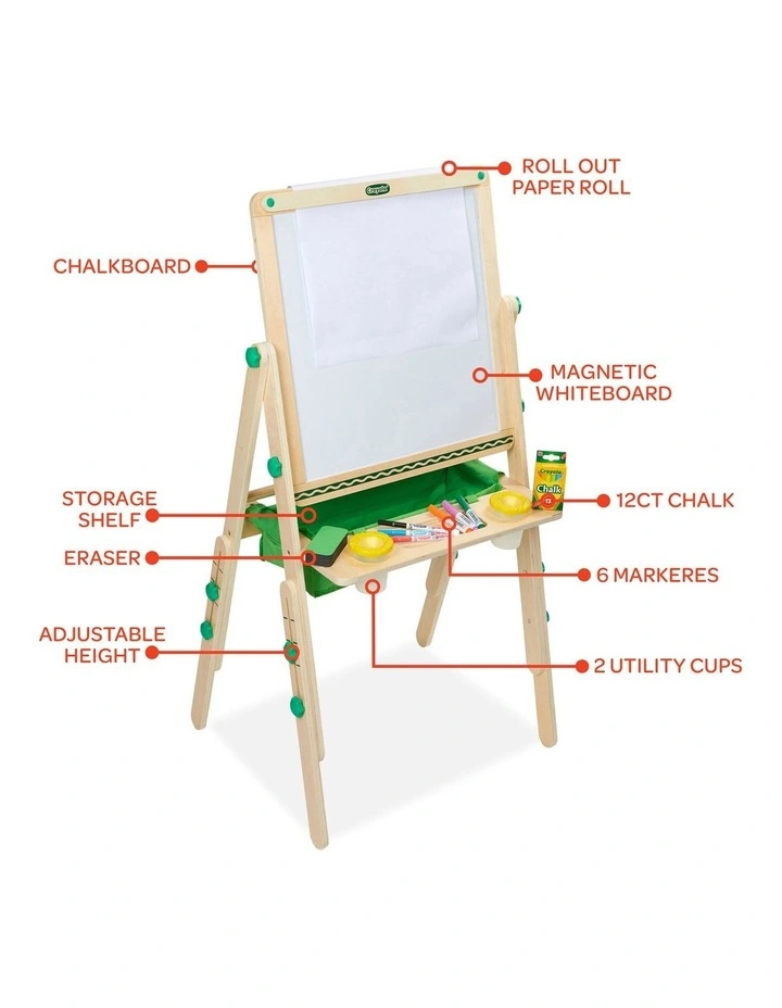 Deluxe Kid's Wooden Dual-Sided Art Easel image 4