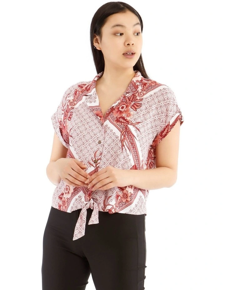 Tie Front Short Sleeve Shirt image 1