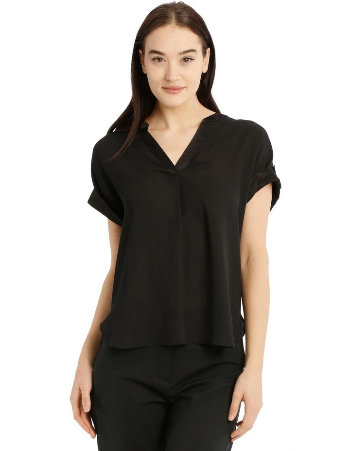 Satin Cuff Short Sleeve Shirt image 1