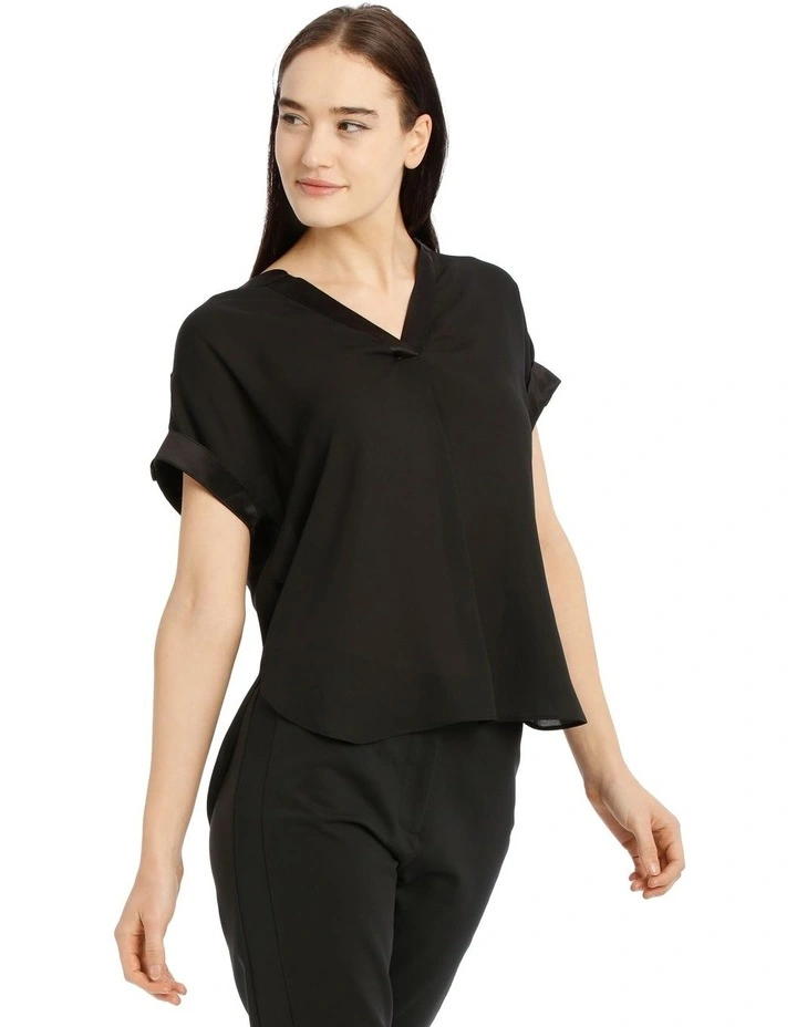 Satin Cuff Short Sleeve Shirt image 2