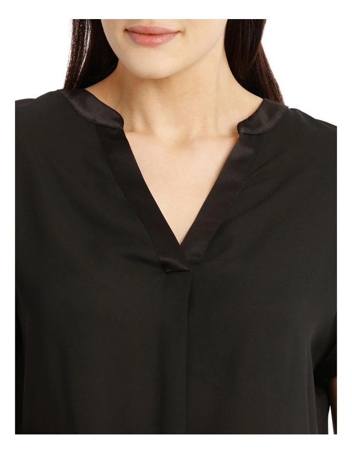 Satin Cuff Short Sleeve Shirt image 4