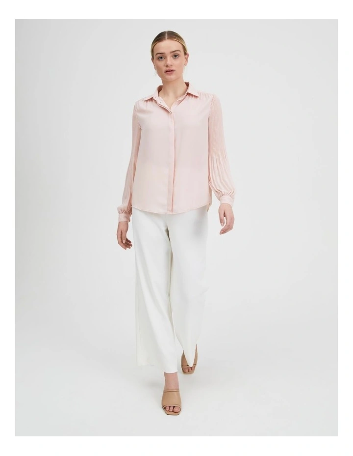 Blouson Pleat Long Sleeve Shirt image 4