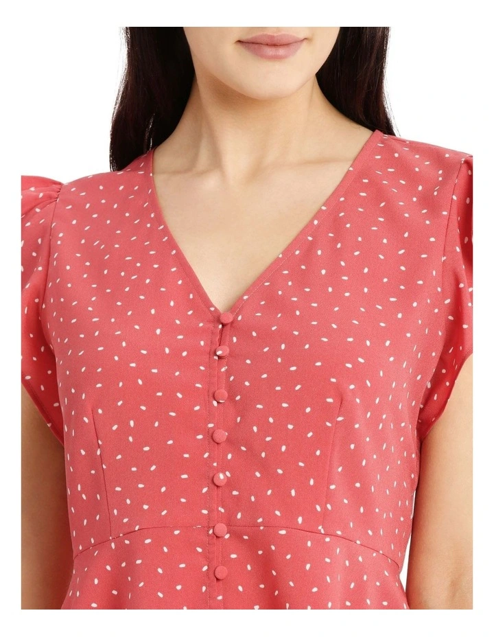 Button Up Flutter Sleeve Top image 4
