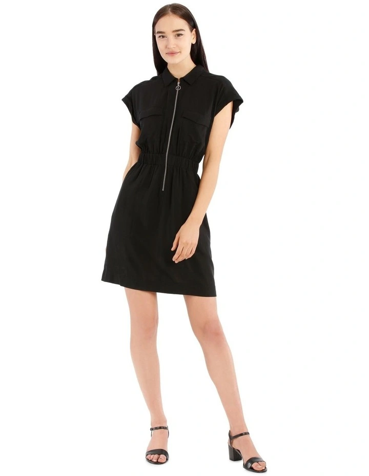 Zip Front Shirt Dress image 1