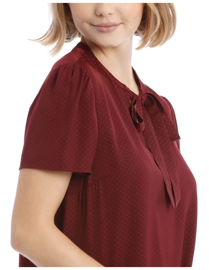 Pussy Bow Short Sleeve Blouse image 4