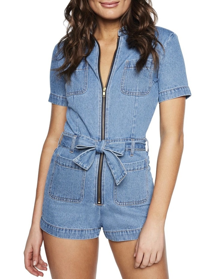 denim jumpsuit bardot