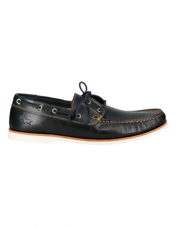 Byron Leather Boat Shoe in Navy image 1