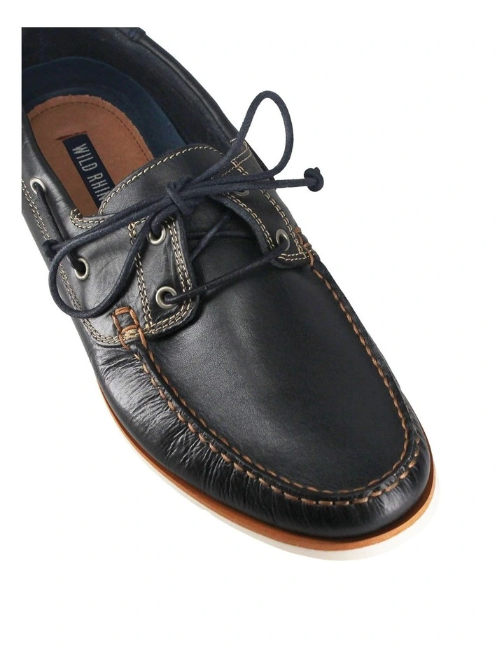 Byron Leather Boat Shoe in Navy image 4
