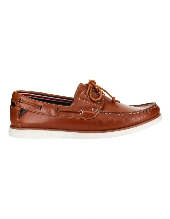 Brighton Leather Boat Shoe in Cognac image 1