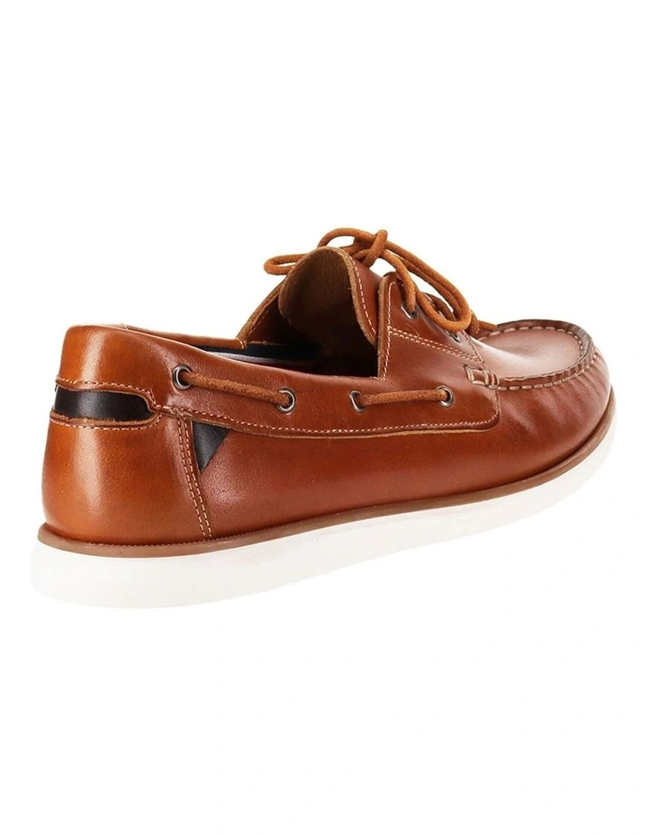 Brighton Leather Boat Shoe in Cognac image 2