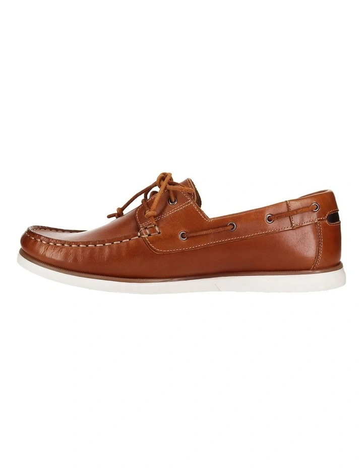 Brighton Leather Boat Shoe in Cognac image 3