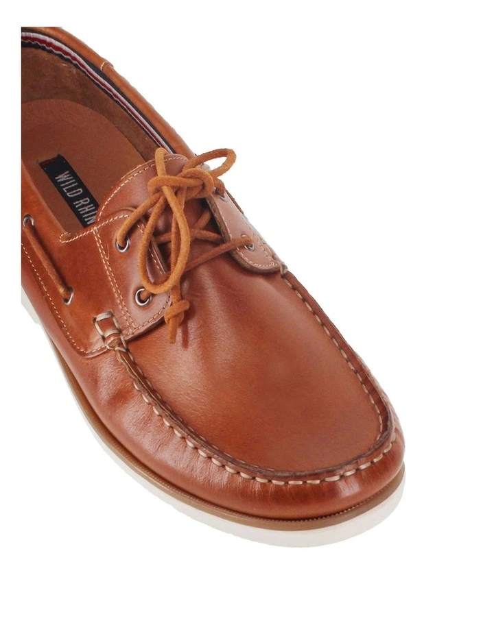 Brighton Leather Boat Shoe in Cognac image 4