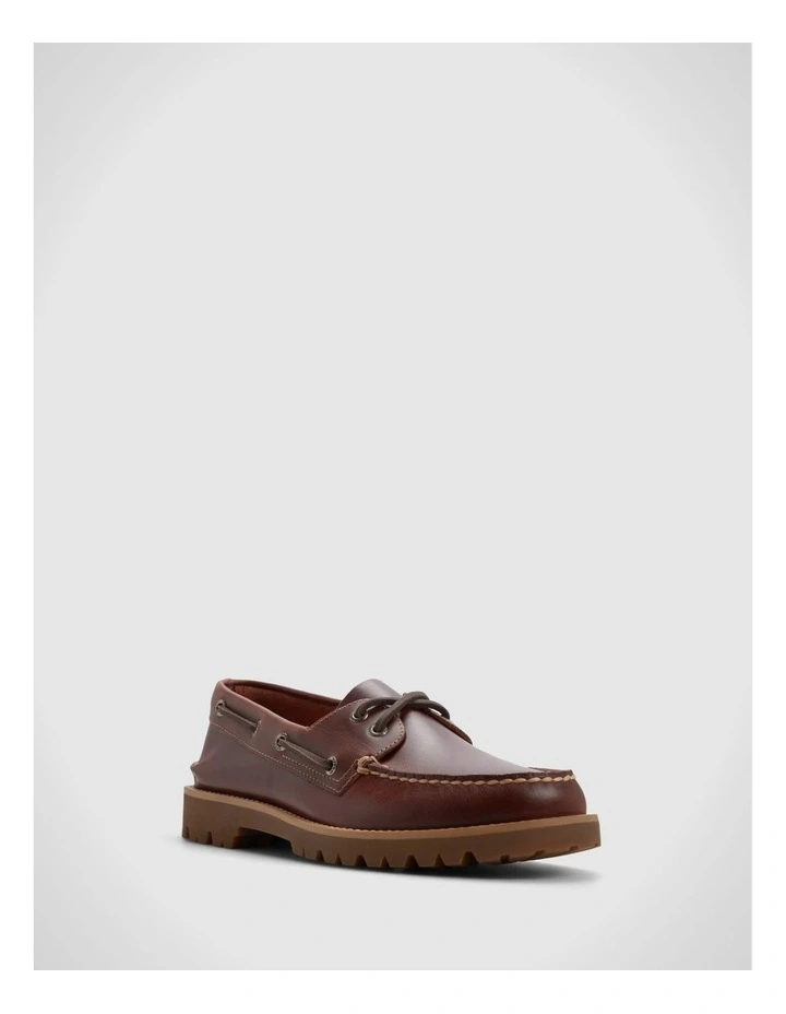 2 Eye Lug Boat Shoe in Deep Mahogany Leather Smooth image 2