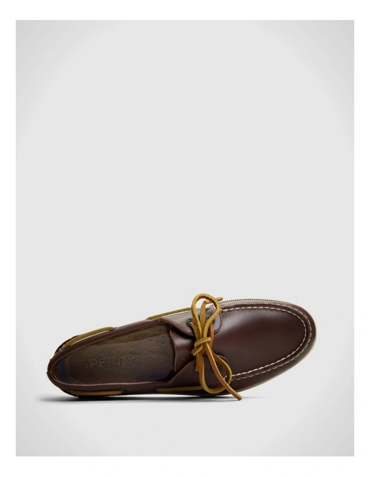 A/0 2 Eye Boat Classic Brown Leather Smooth image 4