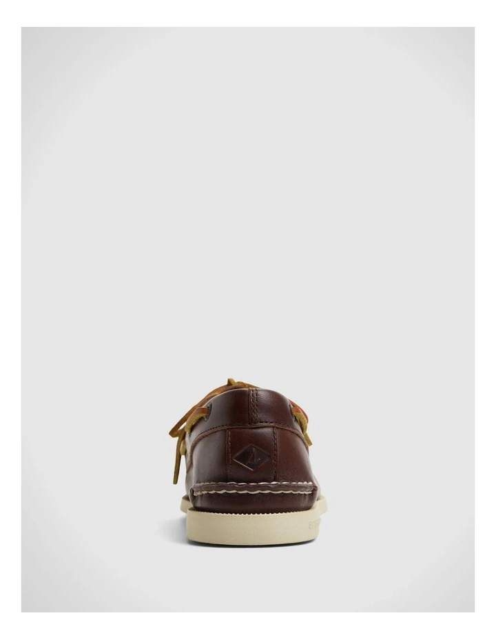 A/0 2 Eye Boat Classic Brown Leather Smooth image 5