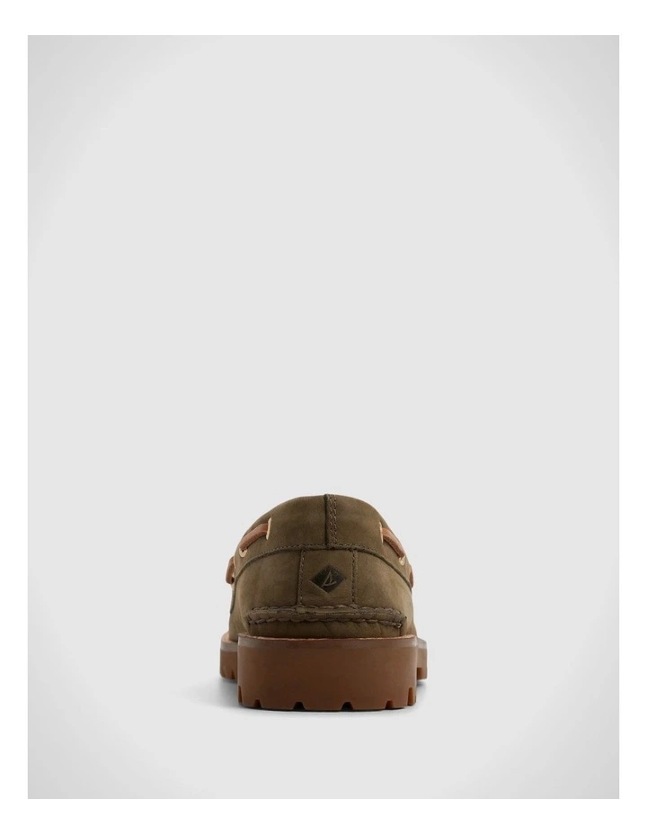 A/O 2 Eye Lug Boat Olive Leather Nubuck Smooth image 5