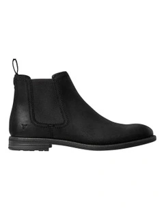 Saxon Boot in Black Oil Suede