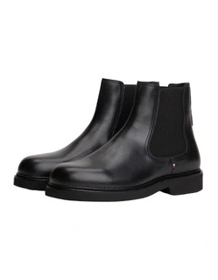 Lightweight Leather Chelsea Boots in Black