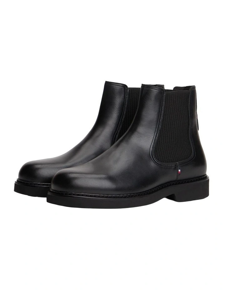Lightweight Leather Chelsea Boots in Black image 1
