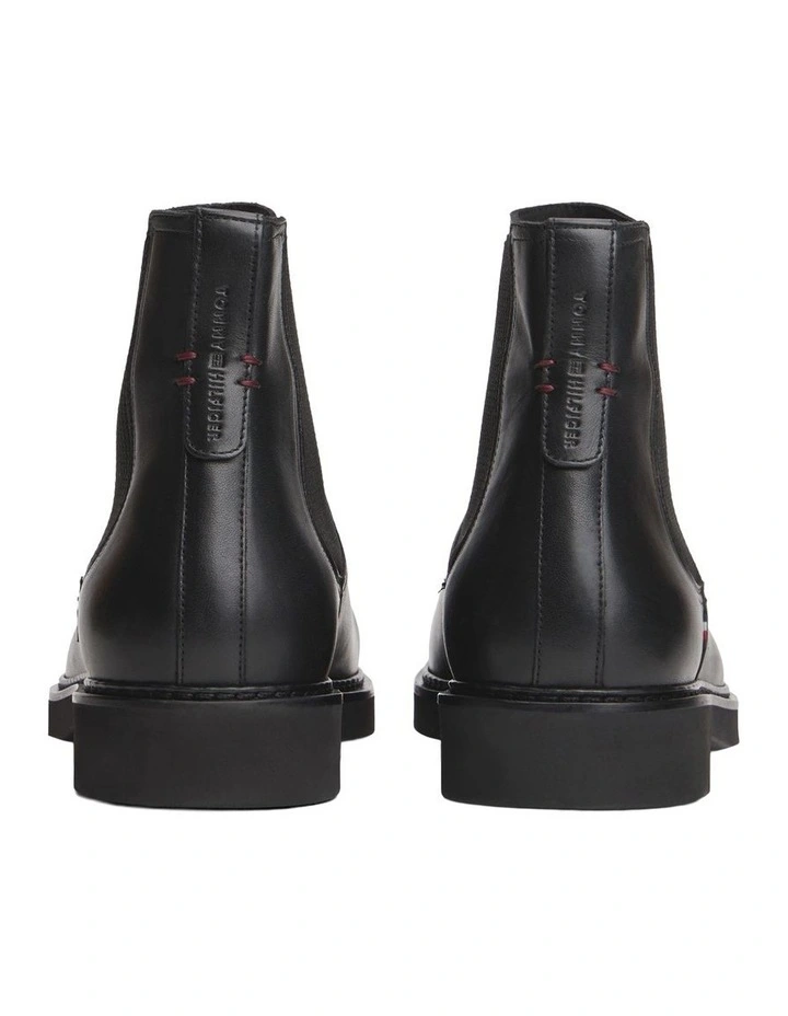 Lightweight Leather Chelsea Boots in Black image 4