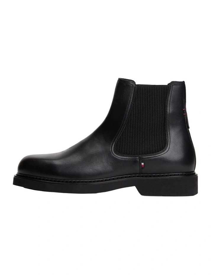 Lightweight Leather Chelsea Boots in Black image 5