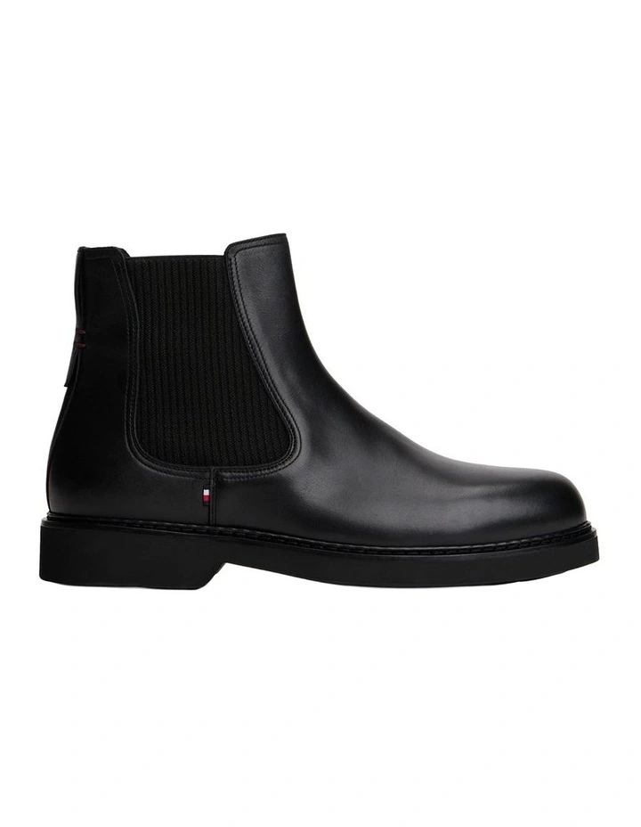 Lightweight Leather Chelsea Boots in Black image 6