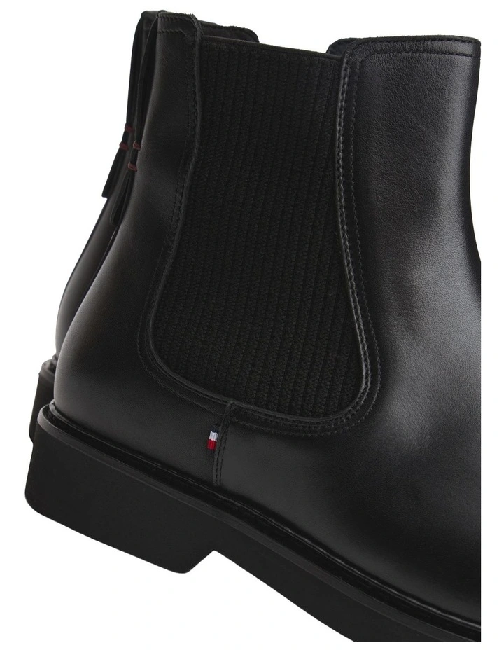 Lightweight Leather Chelsea Boots in Black image 7
