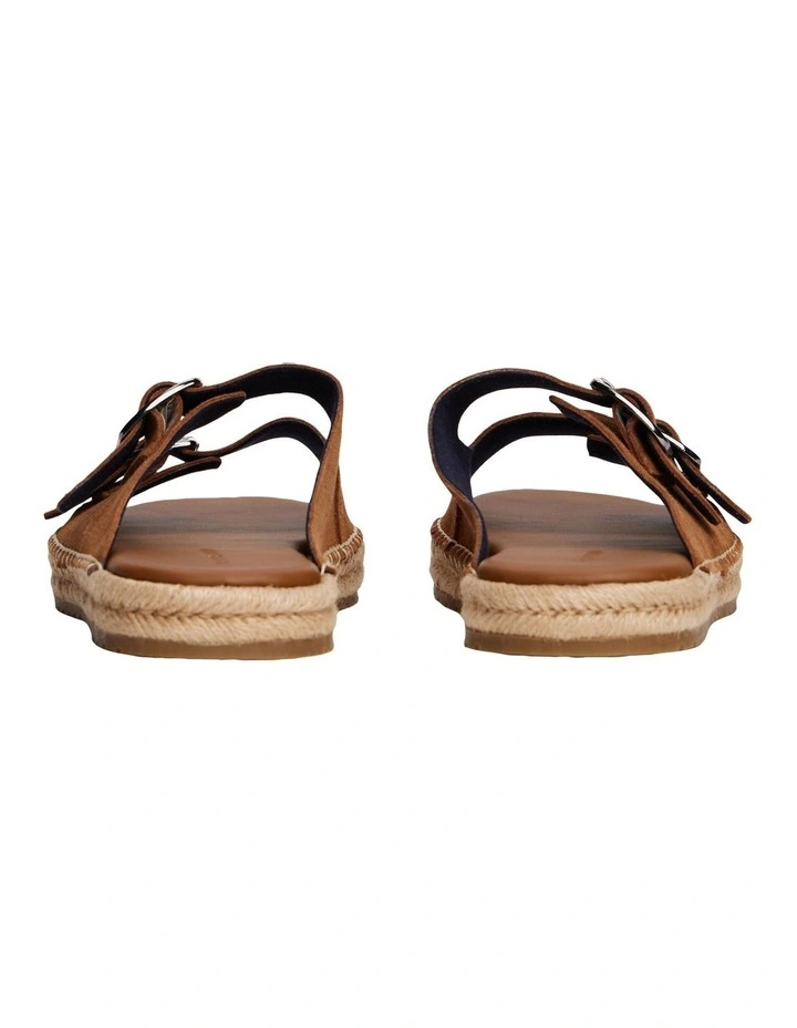 Flex Jute Suede Sandal Slides in Tan image 3