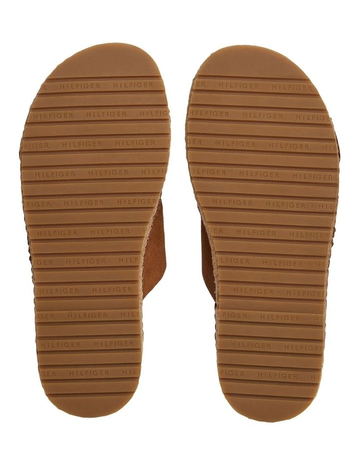 Flex Jute Suede Sandal Slides in Tan image 4