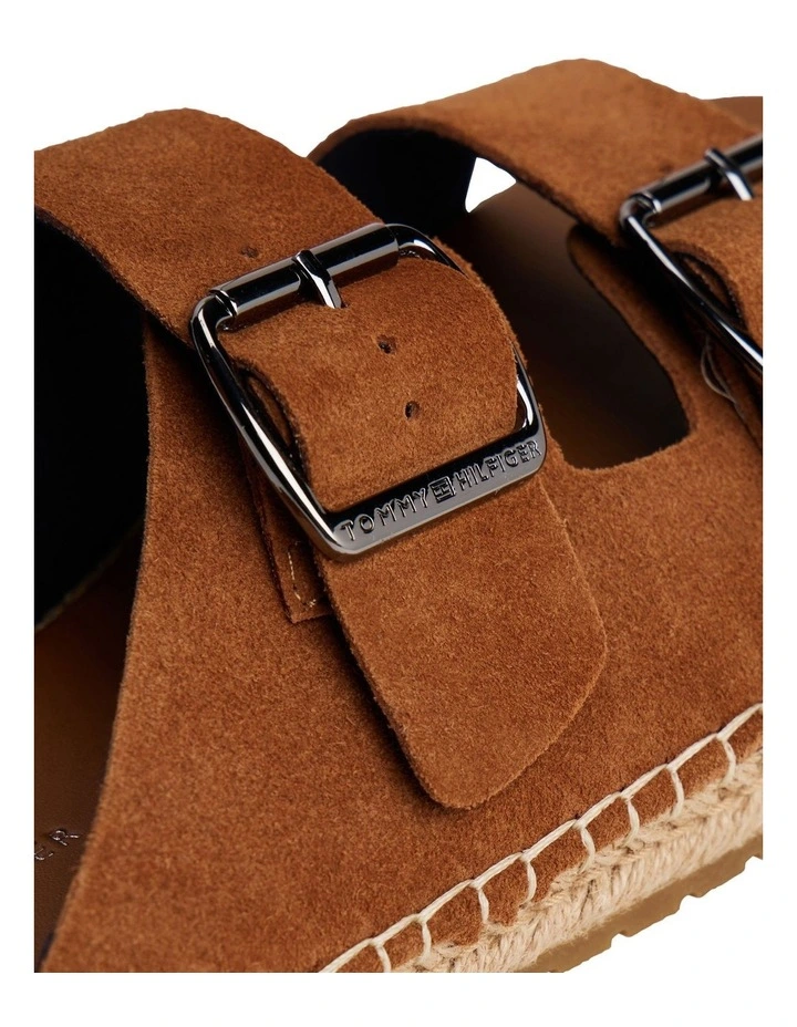 Flex Jute Suede Sandal Slides in Tan image 5
