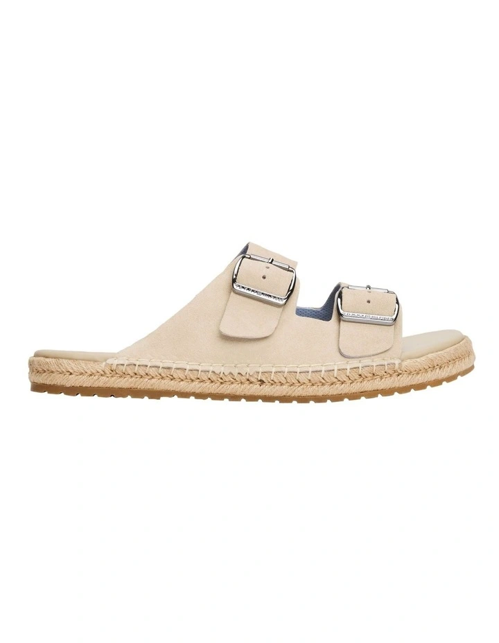 Flex Jute Suede Sandal Slides in Beige image 1