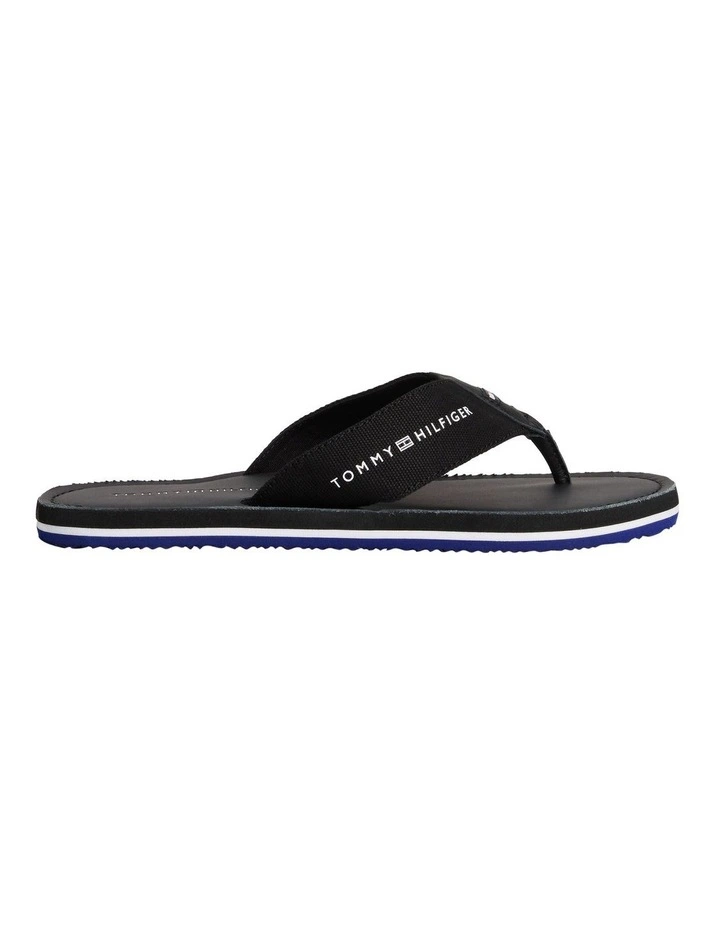 Warren Leather Beach Slides in Black image 1