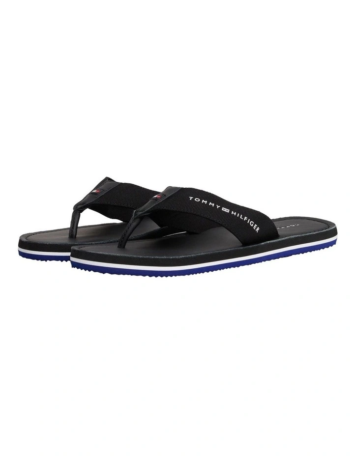 Warren Leather Beach Slides in Black image 3