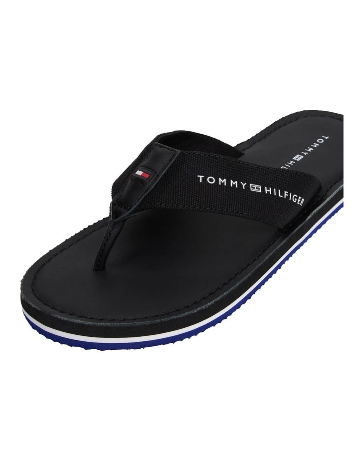 Warren Leather Beach Slides in Black image 5