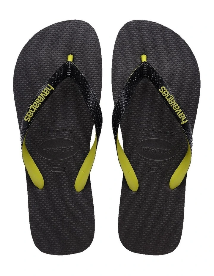 Top Tred Rubber Mix Thongs in Black image 3