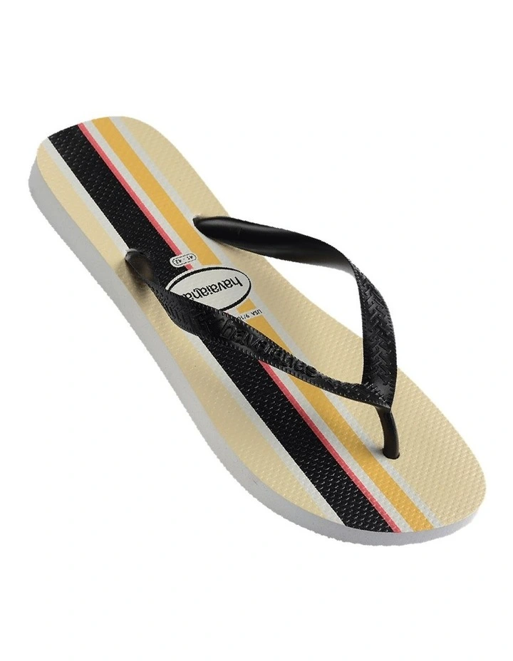 Top Nauty Stripe Thongs in Beige image 1