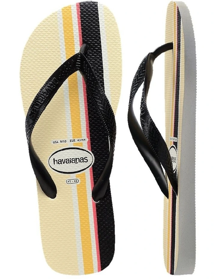 Top Nauty Stripe Thongs in Beige image 4