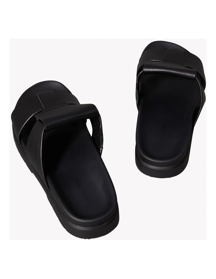 Double T Leather Sandal in Black image 3