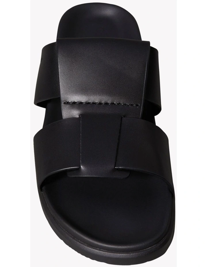 Double T Leather Sandal in Black image 4