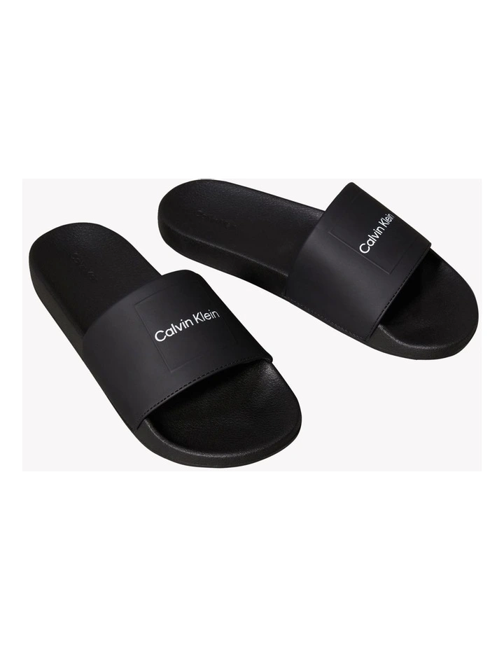 Pool Slide Square Sandal in Black image 2