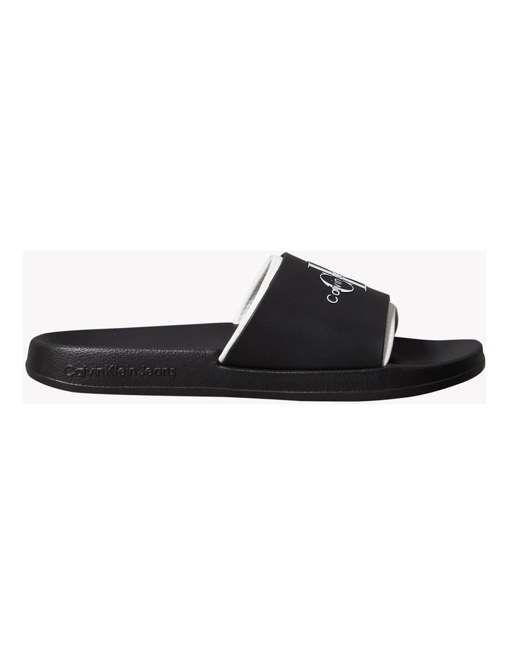 Slide Rubber Neoprn Sandal in Black/Bright White image 1