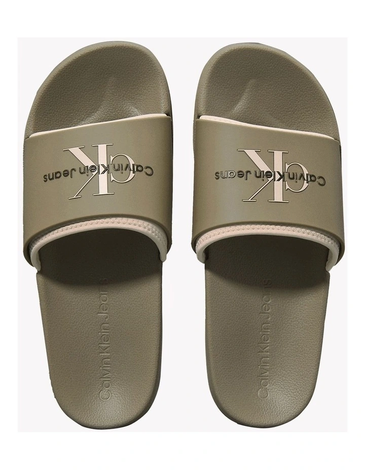 Slide Rubber Neoprn Sandal in Mermaid/Eggshell image 2