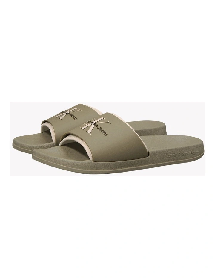 Slide Rubber Neoprn Sandal in Mermaid/Eggshell image 4