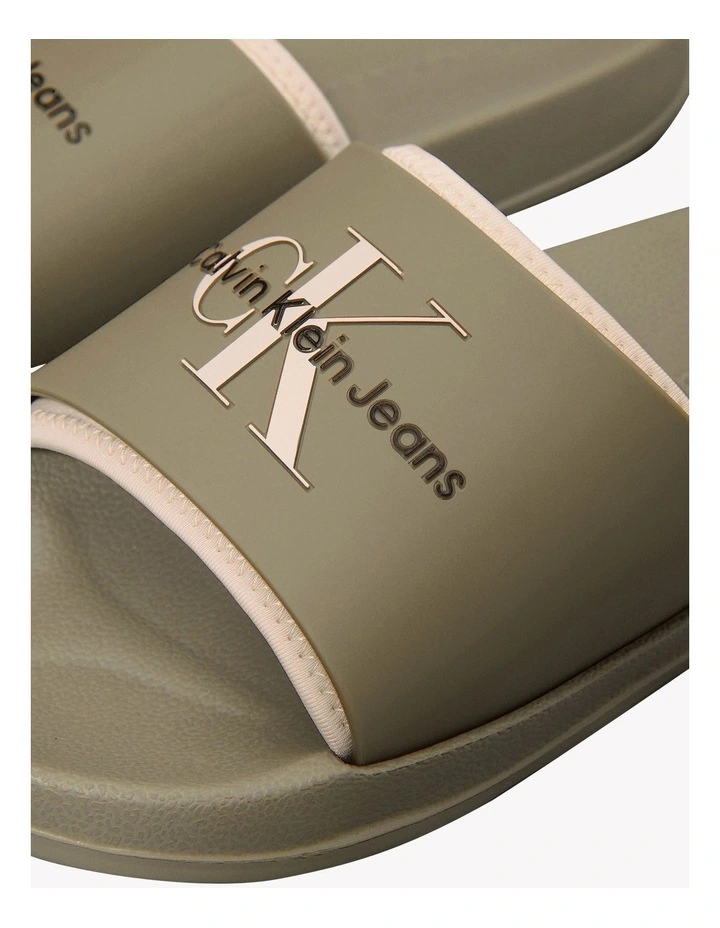 Slide Rubber Neoprn Sandal in Mermaid/Eggshell image 6