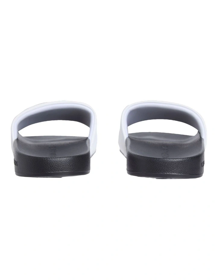 Slide Jelly Mono Pu Sandal in Bright White/Black image 4