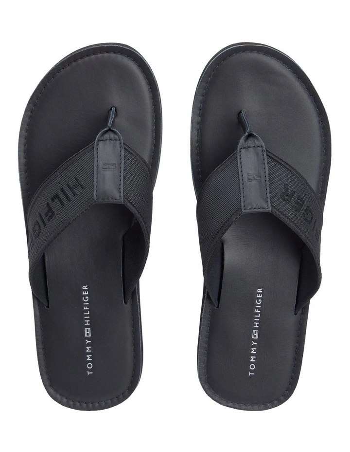 Jacquard Logo Flip-Flops in Black image 2