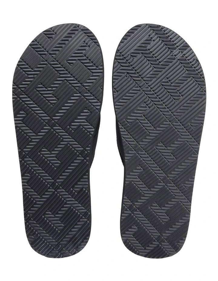 Jacquard Logo Flip-Flops in Black image 4