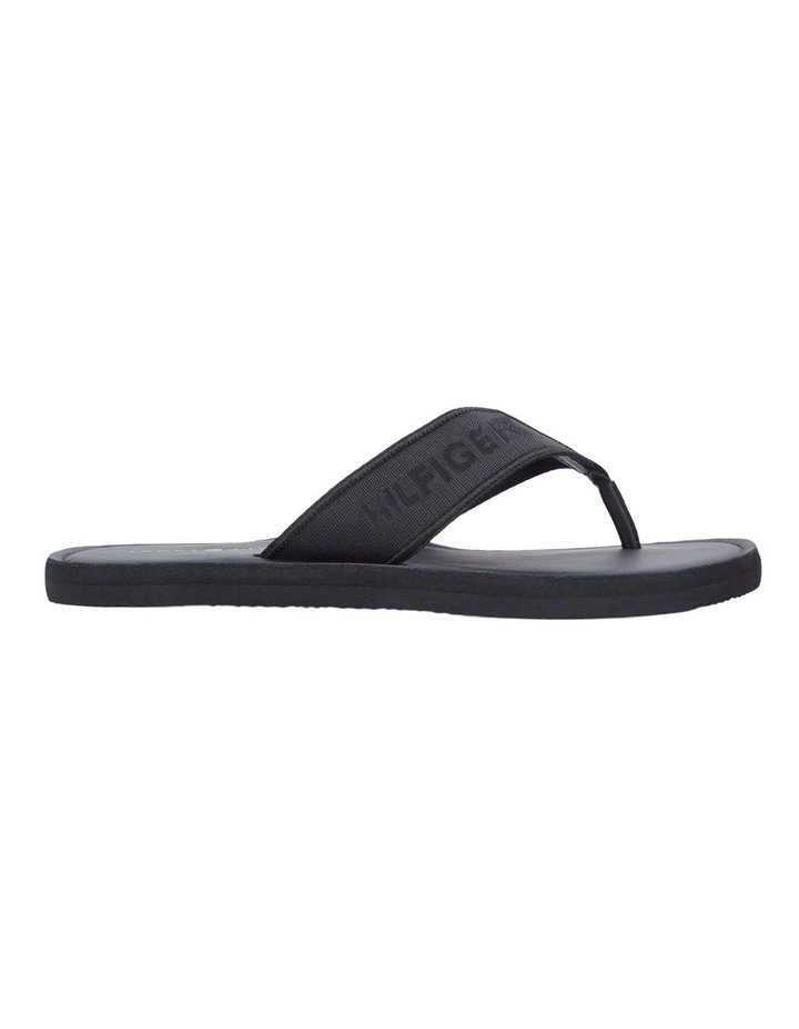Jacquard Logo Flip-Flops in Black image 5