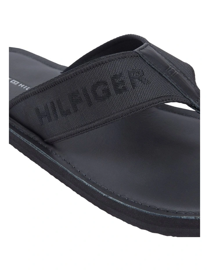 Jacquard Logo Flip-Flops in Black image 6